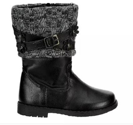 Le Bos Rachel Kimmy Girl's Black Pull-Up Fashion Boot