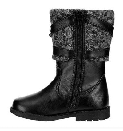 Le Bos Rachel Kimmy Girl's Black Pull-Up Fashion Boot