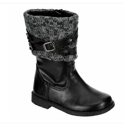 le bos Rachel Kimmy Girl's Black Pull-Up Fashion Boot