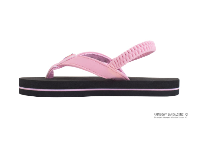 Le Bos Rainbow Pink Strap Grombow Soft Rubber Top Sole Children's Sandals 101ST-PINK-BLK