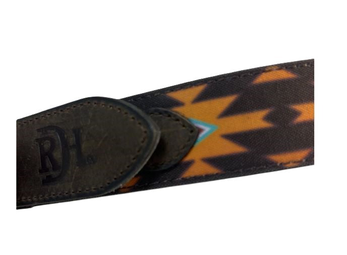 Le Bos Red Dirt Hat Co. Brown With Southwest Aztec Inspired Print Men's Leather Belt 23112BE6