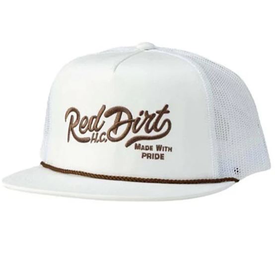 le bos Red Dirt Hat Co. White with Brown Writing Over the Top RDHC-405