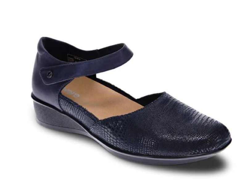 le bos Revere Navy Lizard Sapphire Osaka Mary Jane Womens Shoe