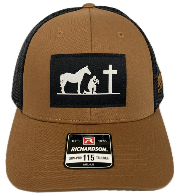 le bos Richardson 115 Caramel/Black Prayin' Cowboy Snapback Cap 115CRB-PRAYIN