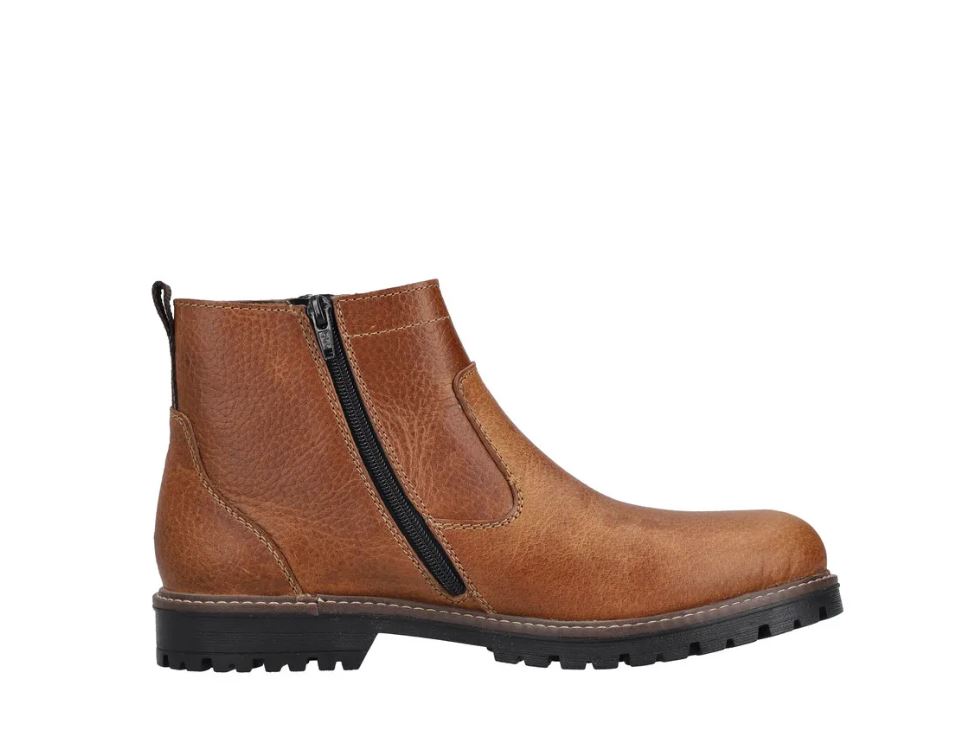 Le Bos Rieker Cognac Men's Randy 70 Men's Zipper Ankle Boots F3670-22