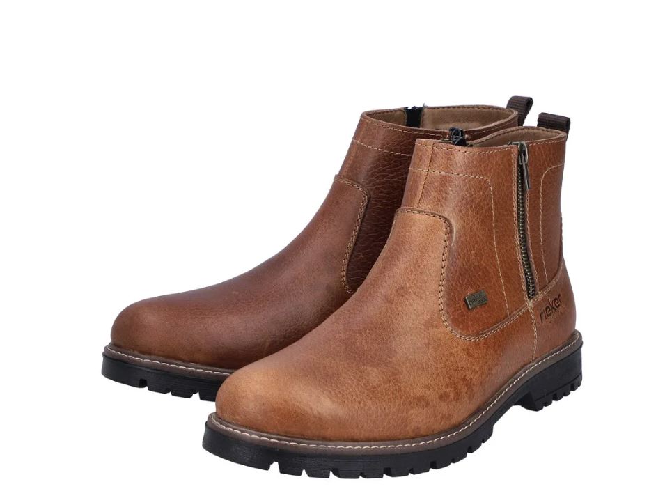 Le Bos Rieker Cognac Men's Randy 70 Men's Zipper Ankle Boots F3670-22