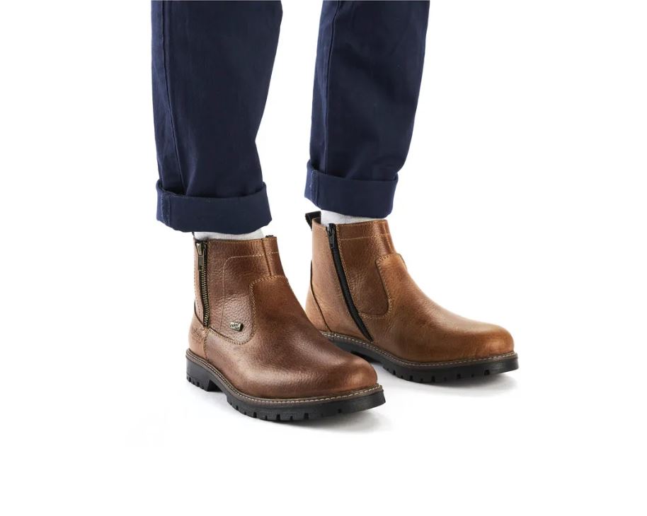 Le Bos Rieker Cognac Men's Randy 70 Men's Zipper Ankle Boots F3670-22