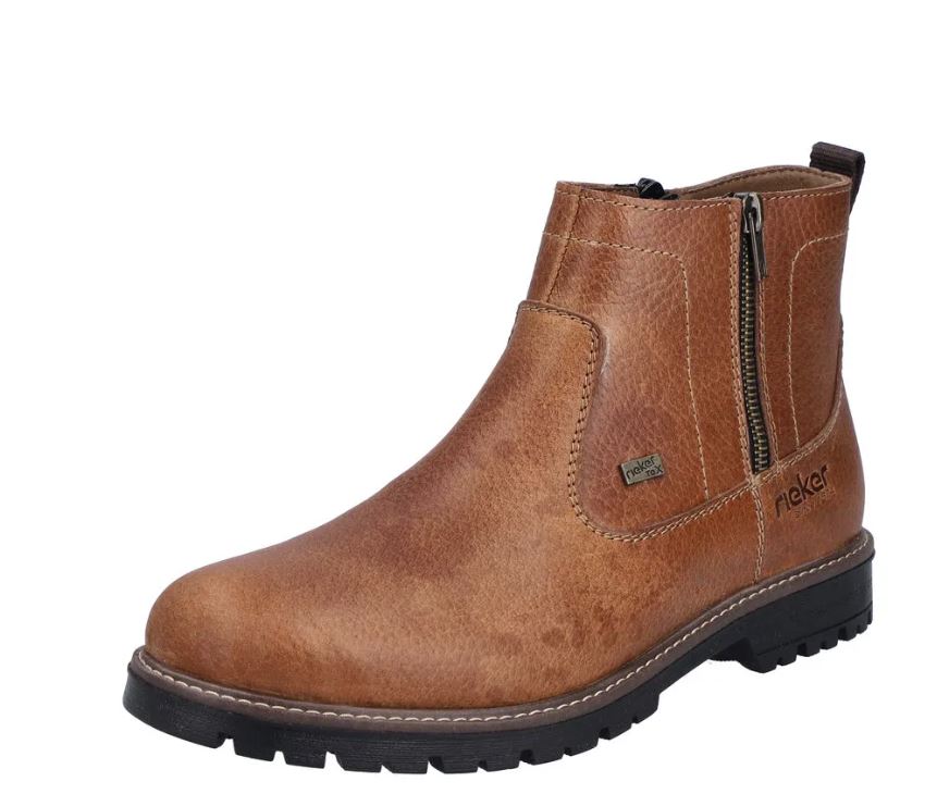 le bos Rieker Cognac Men's Randy 70 Men's Zipper Ankle Boots F3670-22 le bos Rieker Cognac Men's Randy 70 Men's Zipper Ankle Boots F3670-22