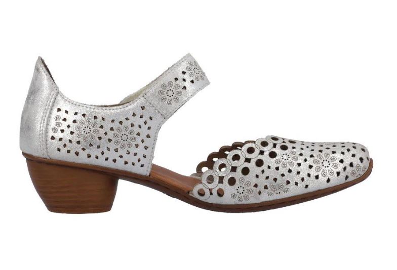 Le Bos Rieker Delphi Silver Womens Cut Out Sandals 43753-90
