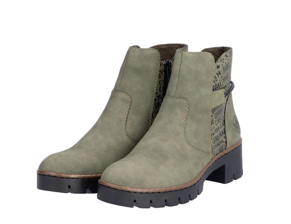 Le Bos Rieker Khaki Cryptic Prisca 55 Women's Boots X5755-54