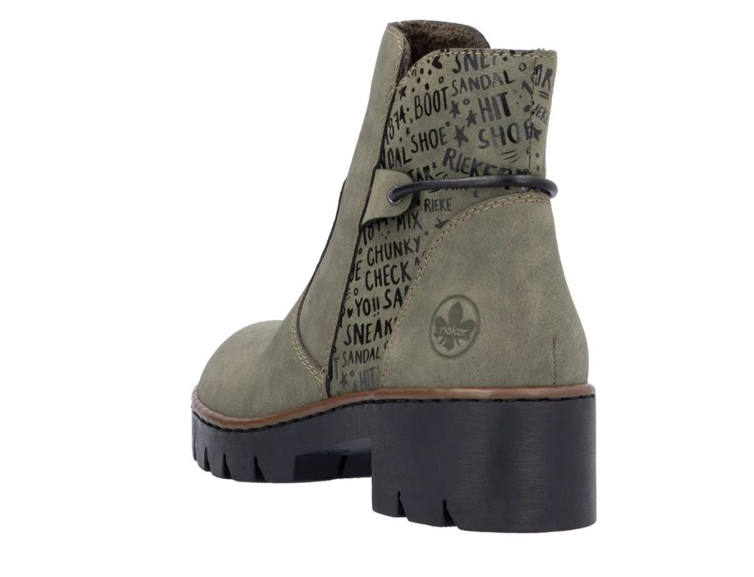 Le Bos Rieker Khaki Cryptic Prisca 55 Women's Boots X5755-54