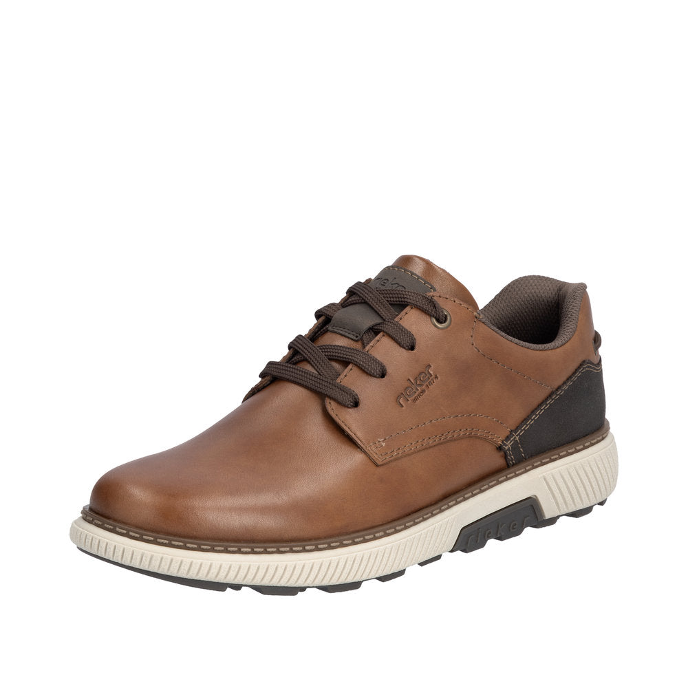 Le Bos Rieker Muskat/Braun/Moor/Muskat (Wood Brown) Stan Men's Lace Up Shoes B3313-24