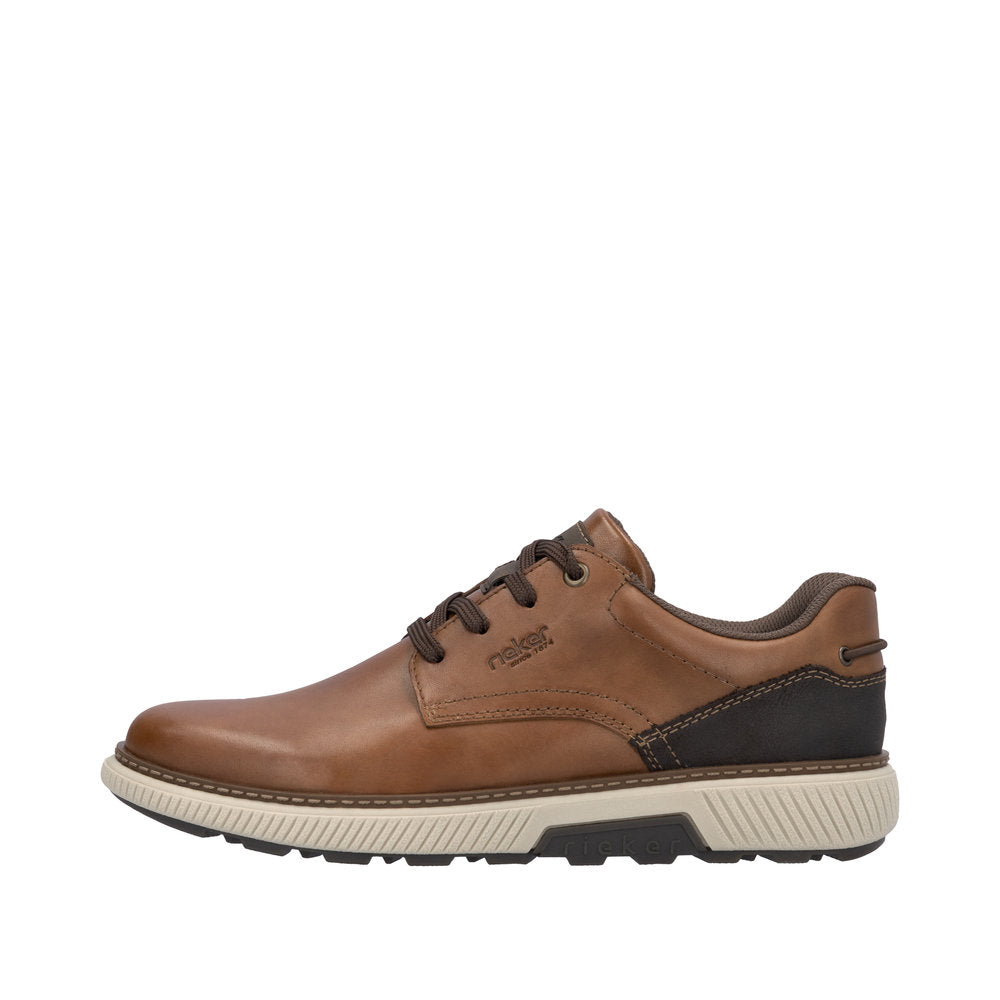 Le Bos Rieker Muskat/Braun/Moor/Muskat (Wood Brown) Stan Men's Lace Up Shoes B3313-24