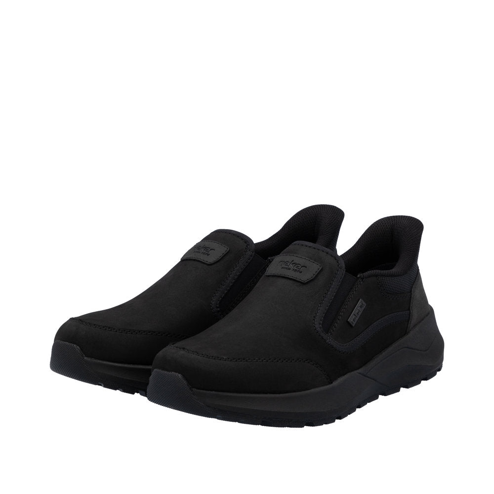 Le Bos Rieker Schwarz/Schwarz/Schwarz (Black) Thorben 52 Men's Slip On Shoes 06052-00