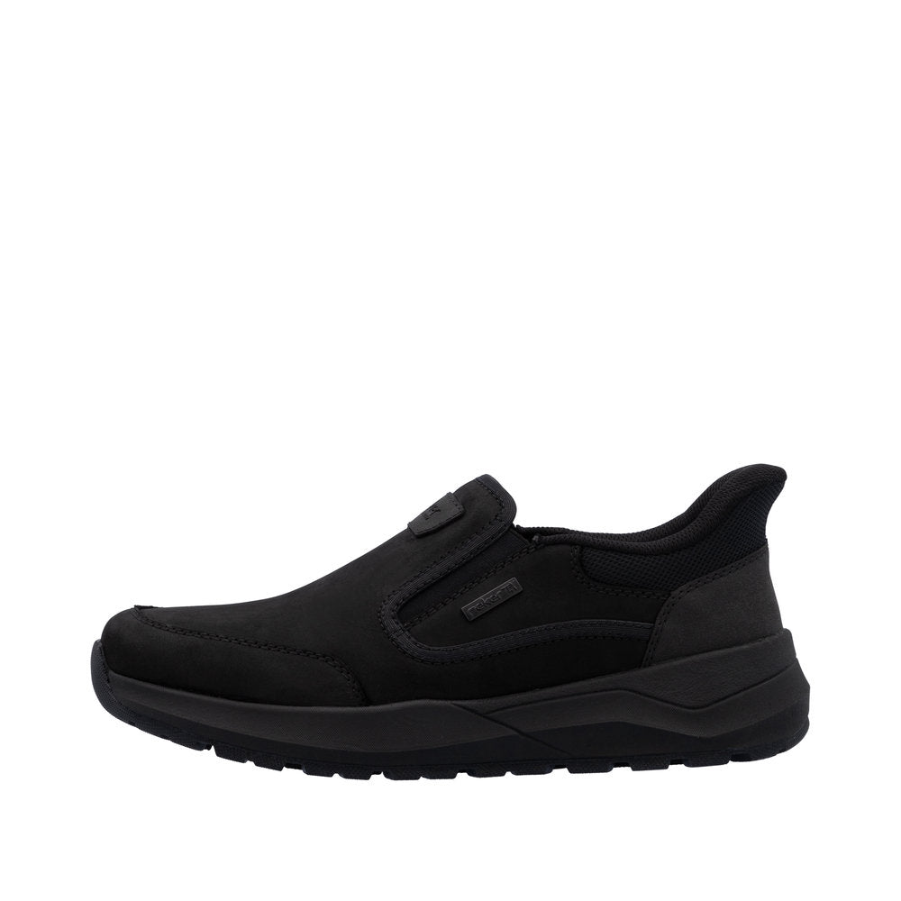 Le Bos Rieker Schwarz/Schwarz/Schwarz (Black) Thorben 52 Men's Slip On Shoes 06052-00