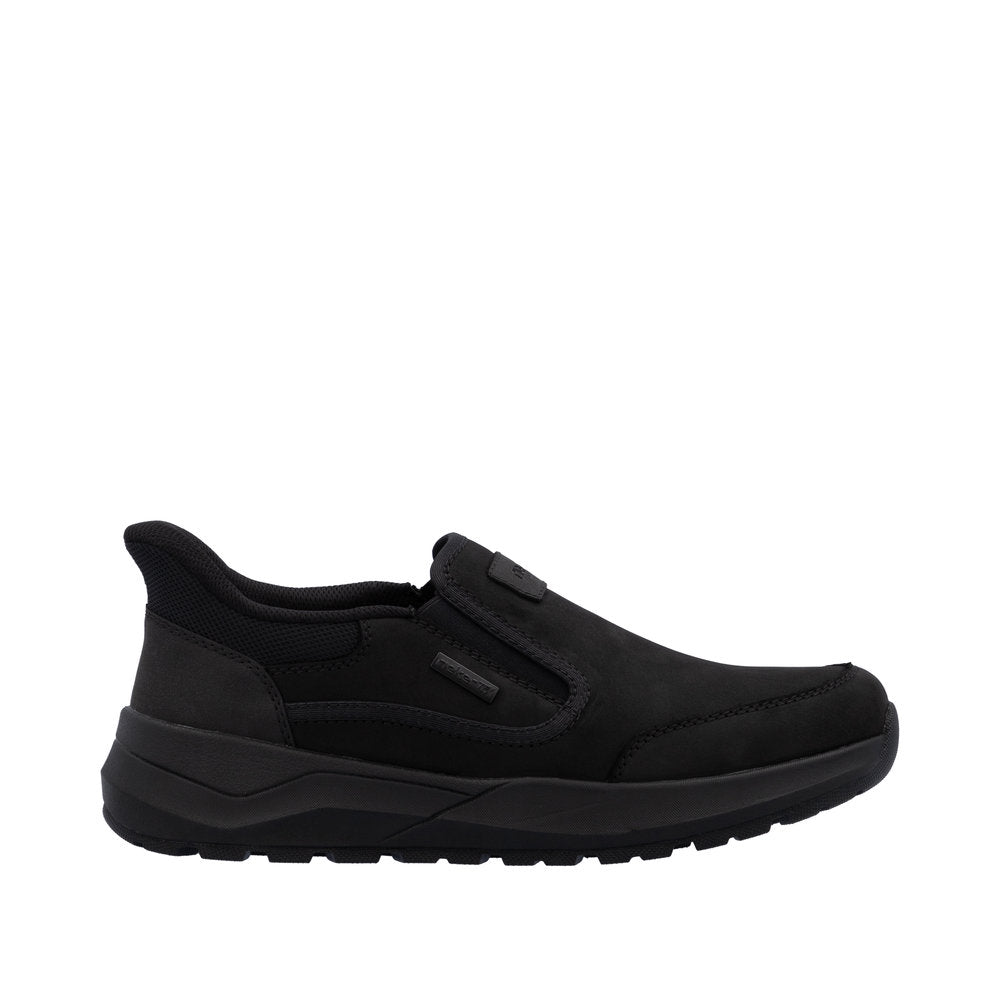 le bos Rieker Schwarz/Schwarz/Schwarz (Black) Thorben 52 Men's Slip On Shoes 06052-00