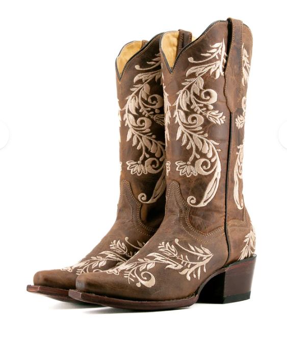 Le Bos Rock 'Em Capuchino Esmeralda Snip Toe Cowgirl Boot ESMERELDA-CAP