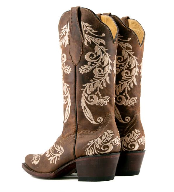 Le Bos Rock 'Em Capuchino Esmeralda Snip Toe Cowgirl Boot ESMERELDA-CAP