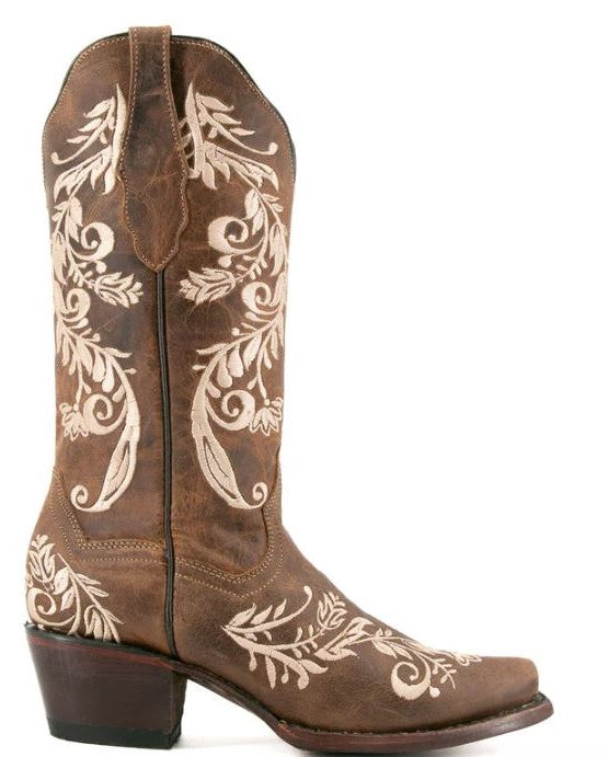 le bos Rock 'Em Capuchino Esmeralda Snip Toe Cowgirl Boot ESMERELDA-CAP