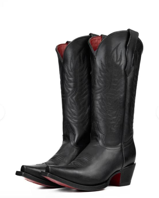 Le Bos Rock 'Em Ruby Ebano Red Sold Snip Toe Cowgirl Boots RUBY-BLACK-SNIP