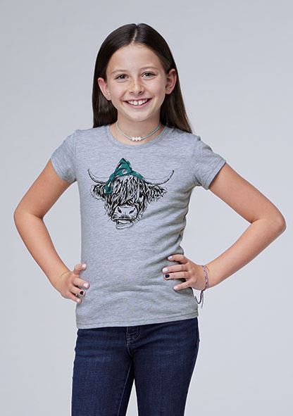 le bos Roper Heather Grey Girl's Jersey Knit Short Sleeve Tee Shirt 300905134027GY