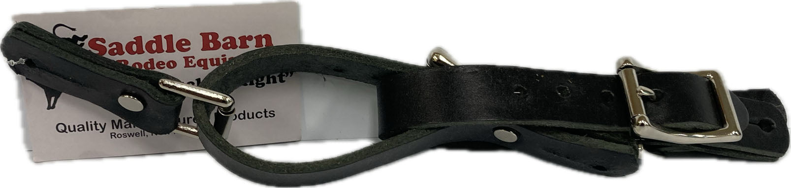 le bos Saddle Barn Black Youth Rough Stock Leather Spur Strap 06-15
