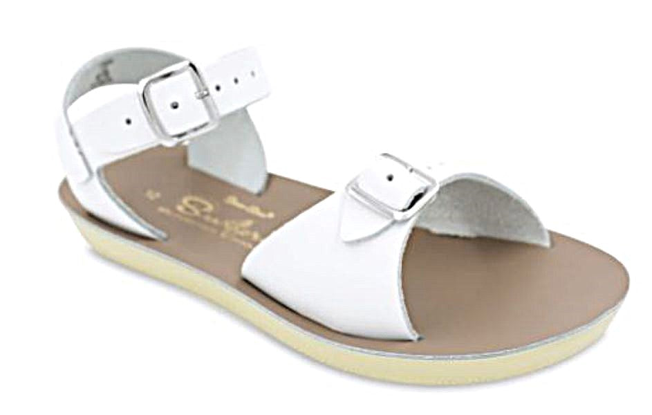 le bos Salt Water White Leather Surfer Kids Sandal 1703-WHITE