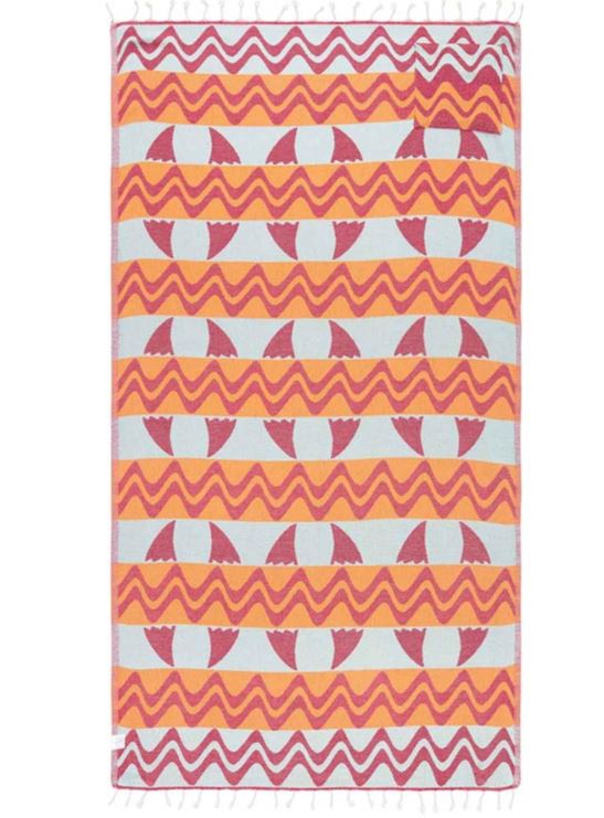 le bos Sand Cloud Boho Fin Beach Towel with Zipper Pocket WSU24TOW007FUSR