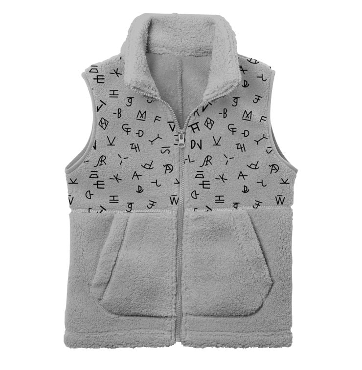 le bos Shea Baby Grey Ranch Brand Fleece Toddler Zip Front Vest FLVEST03