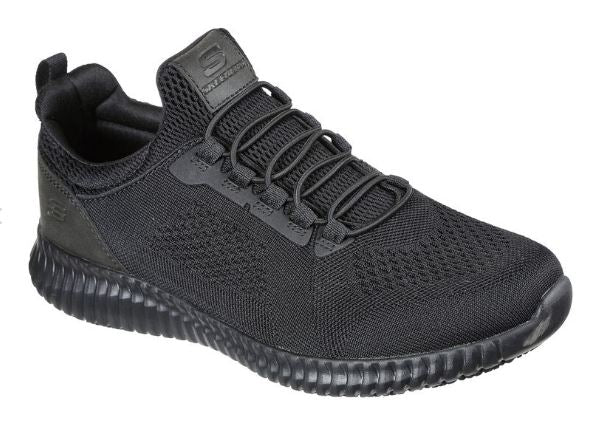 le bos Skechers Black Cessnock SR Work Relaxed Fit Mens Work Sneakers 77188