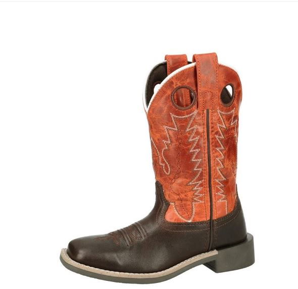 Le Bos Smoky Mountain Chocolate/Burnt Orange Dusty Children's Pull On Leather Boots (Sizes 8.5-3) 3417C