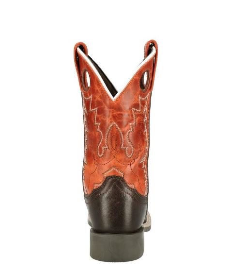 Le Bos Smoky Mountain Chocolate/Burnt Orange Dusty Children's Pull On Leather Boots (Sizes 8.5-3) 3417C