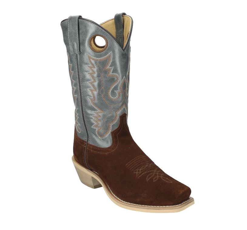 le bos Smoky Mountain Dark Brown/Blue Santa Fe Men's Cutter Toe Western Boots 4305-SF