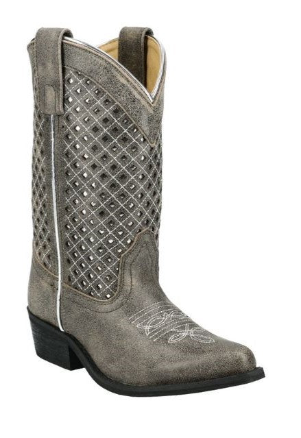 le bos Smoky Mountain Magnolia Grey Girls Western Boots 3411Y (sizes 3.5-7)