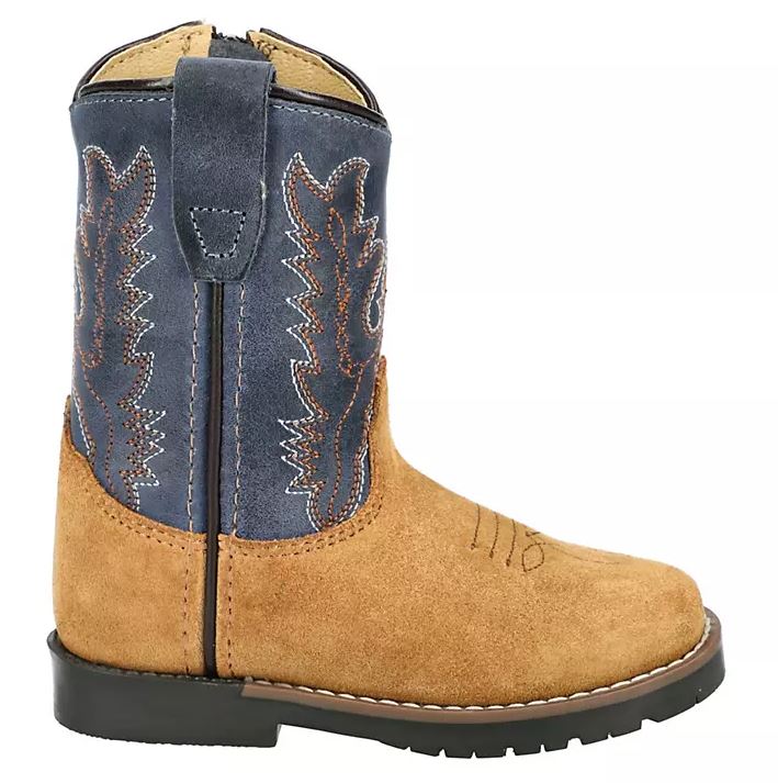 le bos Smoky Mountain Tan/Blue Autry Toddler Western Boots 3429T