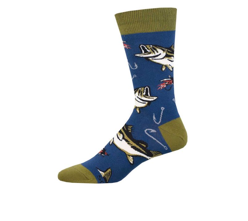 le bos Sockmith Blue All About the Bass Men's Crew Socks MNC3227-NAV