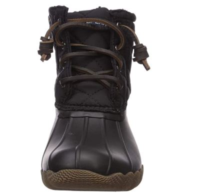 Le Bos Sperry Black Matte Children Salwater Water Resistant Boots STK161233