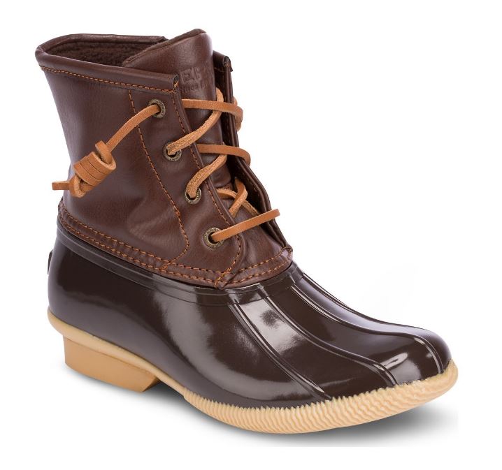 le bos Sperry Brown Big Kids Saltwater Duck Boots YG55362