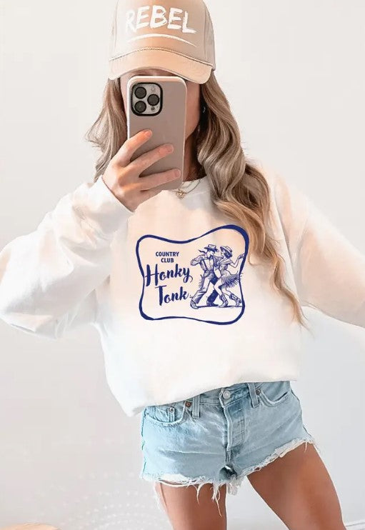le bos Spirit & Tribe Honky Tonk Country Club Women's Pullover Sweater