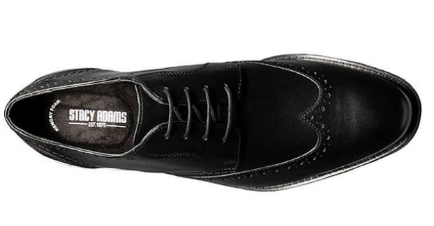 Le Bos Stacy Adams Black Barlow Wingtip Oxford Mens Dress Shoes 20197-001