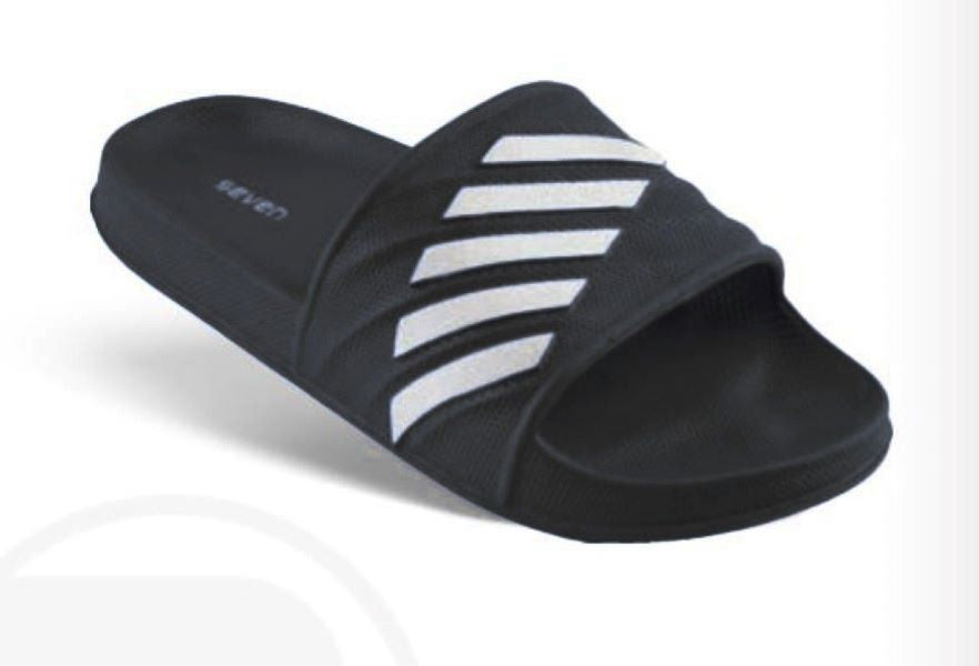 le bos Surf7 Black and White Childrens Slides FF222JR-BLKWHT