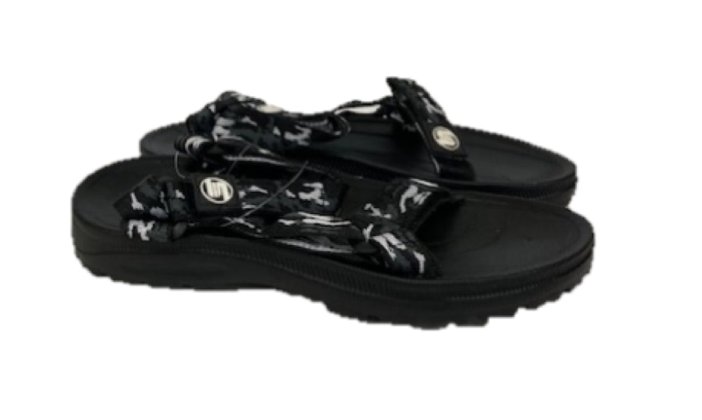 le bos Surf7 Black Strap Childrens Sandals with Adjustable Straps FF382B-BLK