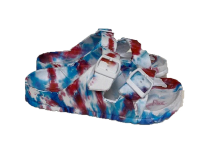 le bos Surf7 Multicolor Double Buckle Childrens Slides FF283B