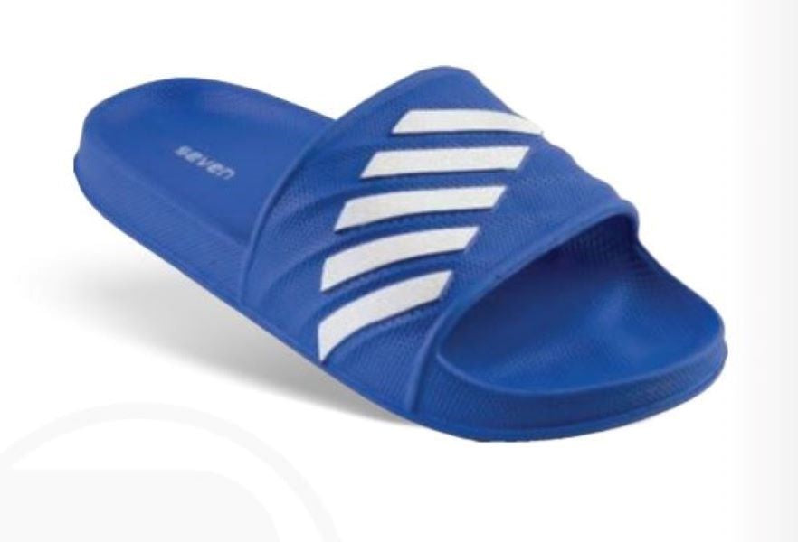 le bos Surf7 Royal Blue and White Childrens Slides FF222JR-RYWHT