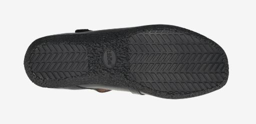 Le Bos Taos Black Banter Women's V-Strap Leather Flats BNR-14209