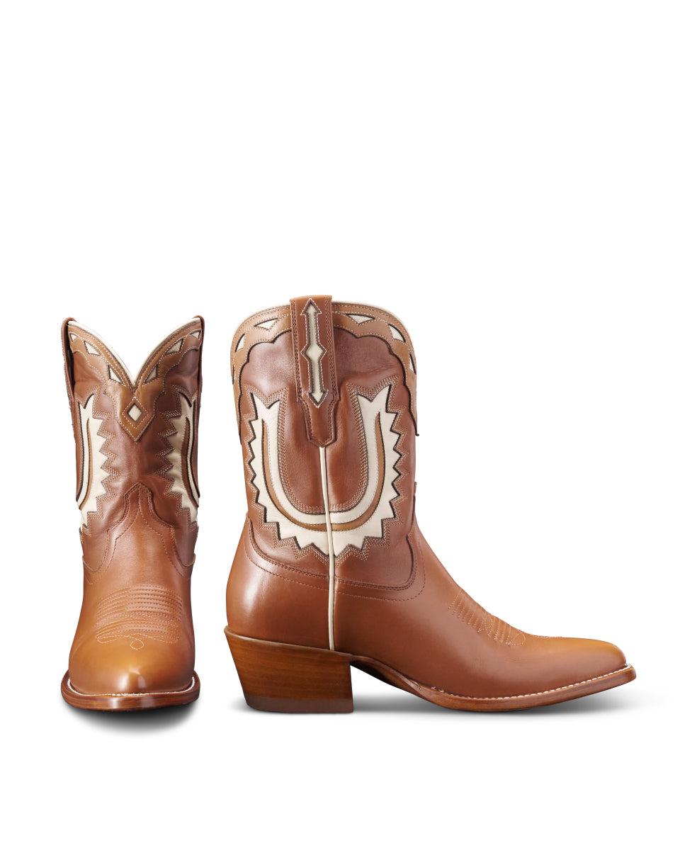 le bos Tecovas Caramel Jolene Women's Cowhide Western Cowgirl Boots JOLENE-CARMEL