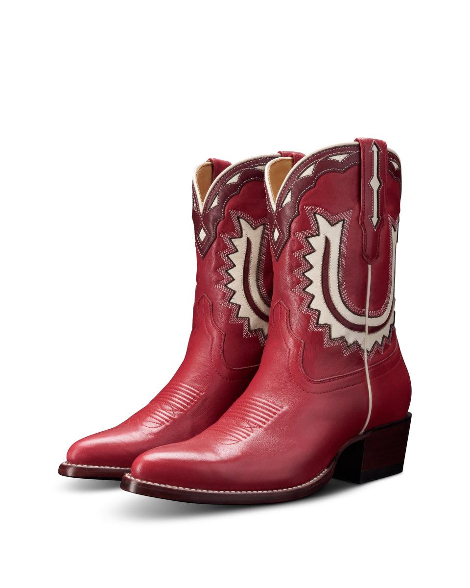 Le Bos Tecovas Crimson Jolene Women's Cowhide Western Cowgirl Boots JOLENE-CRIMSON