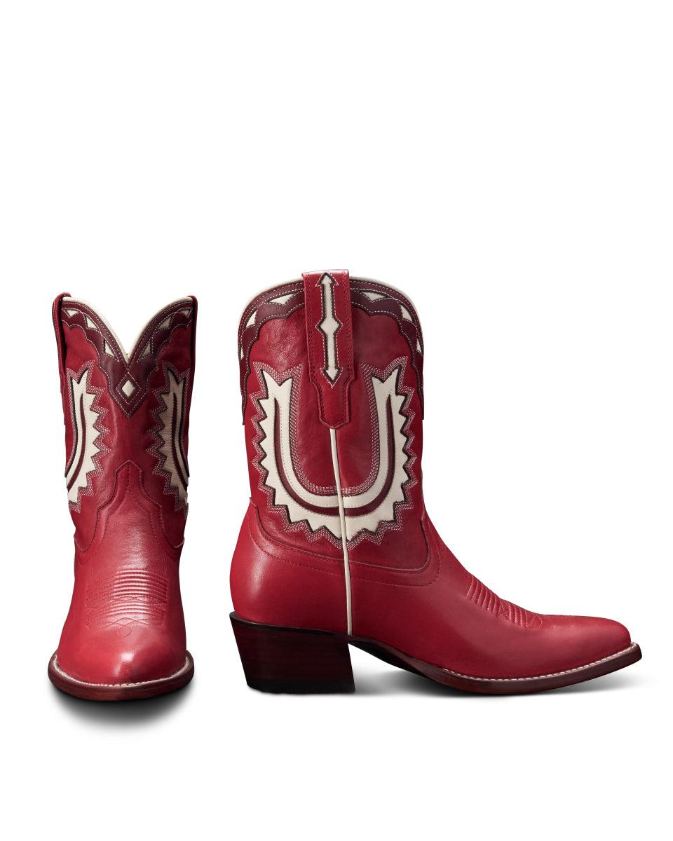 le bos Tecovas Crimson Jolene Women's Cowhide Western Cowgirl Boots JOLENE-CRIMSON