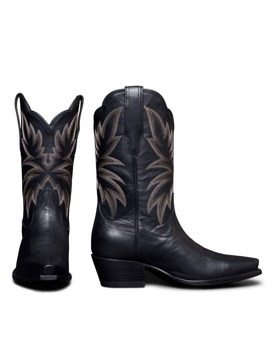 le bos Tecovas Midnight Sadie Women's 11 inch Snip Toe Cowgirl Boots SADIE-MIDNIGHT
