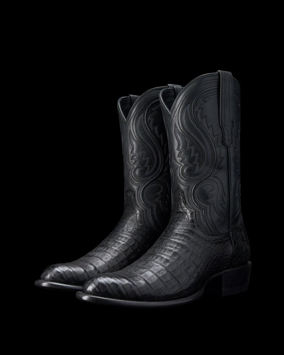 Le Bos Tecovas Midnight The Dillon Men's Caiman Cowboy Boots DILLON MID CAIM